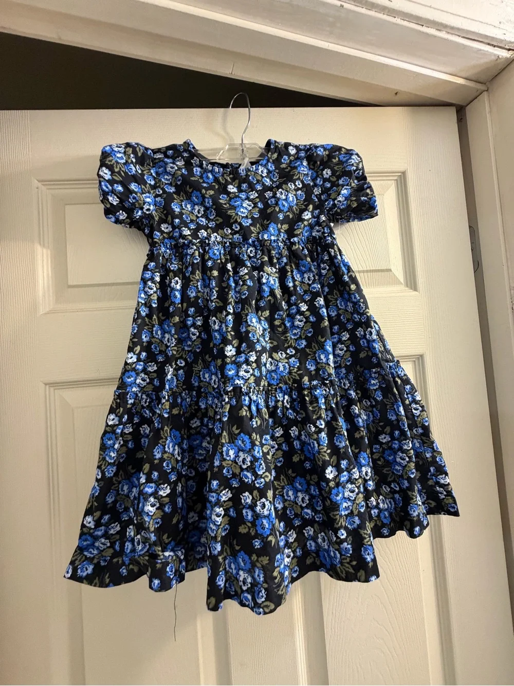 GAP Black Dress with Blue Floral Print